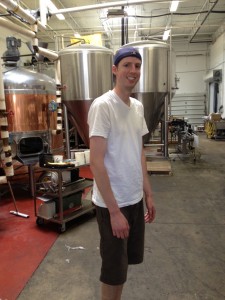 Nick in his element of making beer.