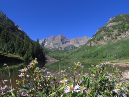 maroon bells in the summer aspen colorado